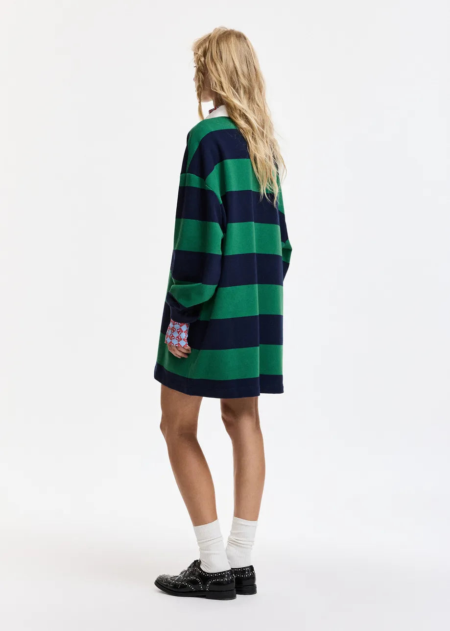 Monogram striped polo mini dress